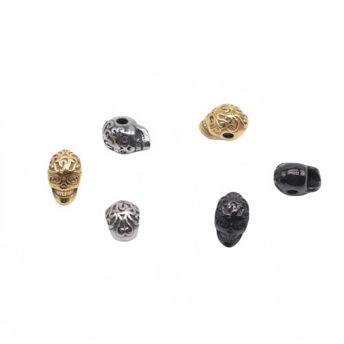 Stainless Steel Beads, 304 Stainless Steel, Skull, plated, DIY, more colors for choice, 100PCs/Bag, Sold By Bag