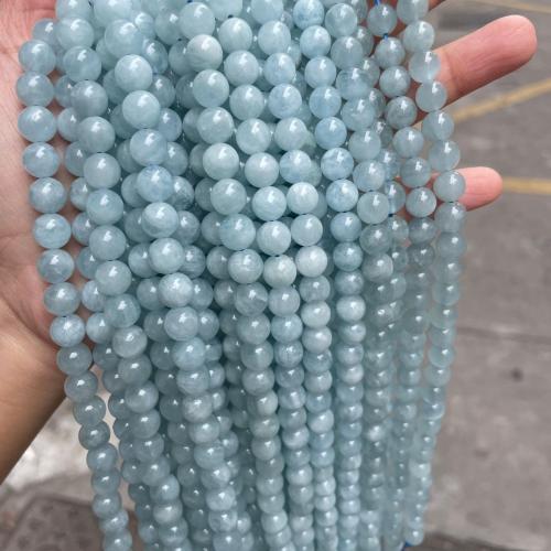 Gemstone Jewelry Beads, Aquamarine, Round, DIY & different size for choice, more colors for choice, Sold By Strand