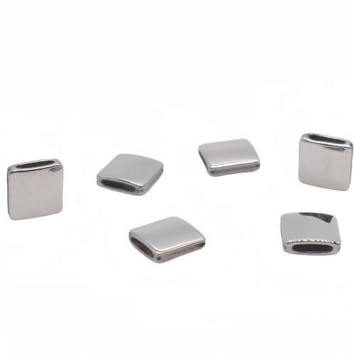 Stainless Steel Beads, 304 Stainless Steel,  Square, plated, DIY, Sold By PC