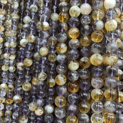 Citrine Beads, with Amethyst, Round, DIY & different size for choice, more colors for choice, Sold By Strand