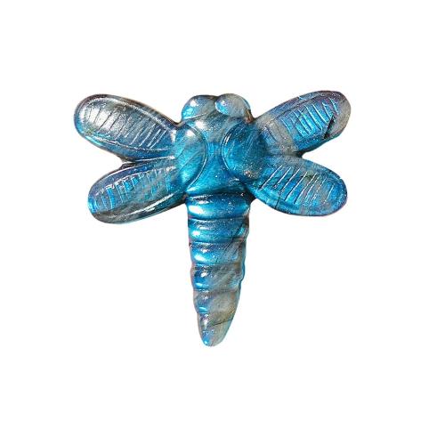 Gemstone Pendants Jewelry, Labradorite, Dragonfly, DIY, blue, 38x35mm, Sold By PC