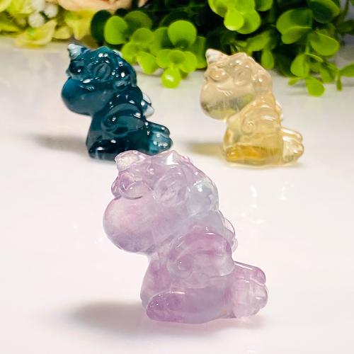 Fashion Decoration, Natural Fluorite, Unicorn, fashion jewelry, more colors for choice, 40x50mm, Sold By PC