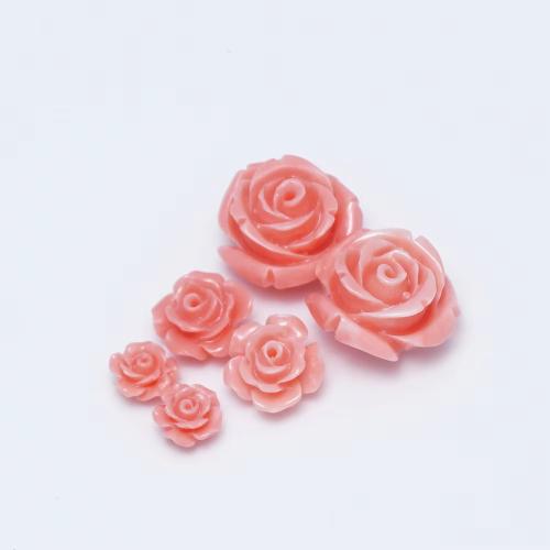 Resin Jewelry Beads, Flower, DIY & different size for choice, pink, 10PCs/Bag, Sold By Bag