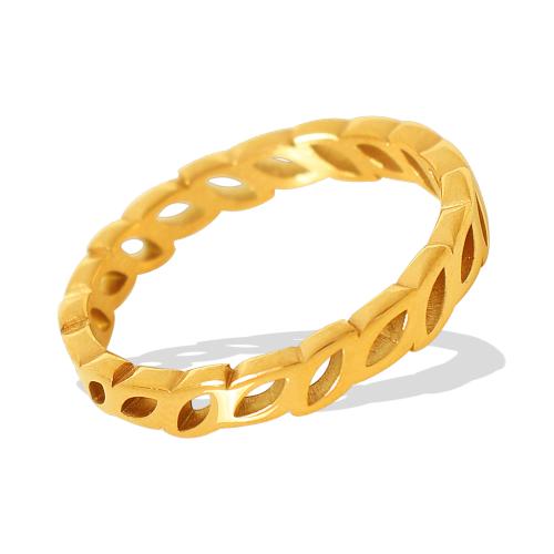 Stainless Steel Finger Ring, 304 Stainless Steel, 18K gold plated, different size for choice & for woman & hollow, Sold By PC