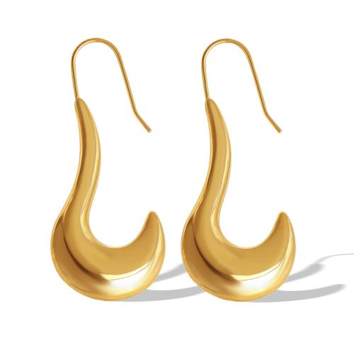 Acero inoxidable gota pendiente, acero inoxidable 304, 18K chapado en oro, Joyería & para mujer, Vendido por Par