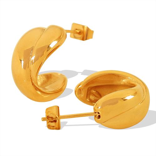 Pendientes de Acero Inoxidable, acero inoxidable 304, chapado, Joyería & para mujer, dorado, Vendido por Par