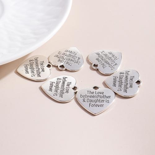 Tibetan Style Heart Pendants, plated, DIY, 10PCs/Bag, Sold By Bag