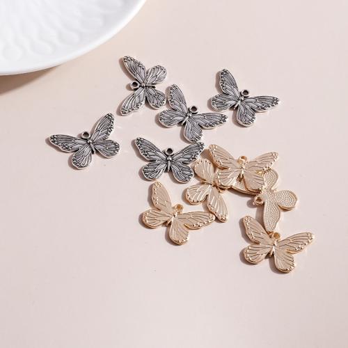 Tibetan Style Animal Pendants, Butterfly, plated, DIY, more colors for choice, 10PCs/Bag, Sold By Bag