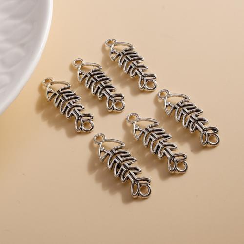 Tibetan Style Connector, Fish Bone, plated, DIY & 1/1 loop, 20PCs/Bag, Sold By Bag