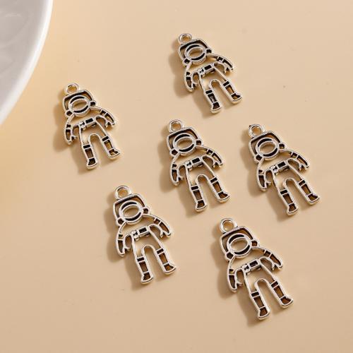 Pendentifs en alliage de zinc, astronaute, Placage, DIY, 20PC/sac, Vendu par sac