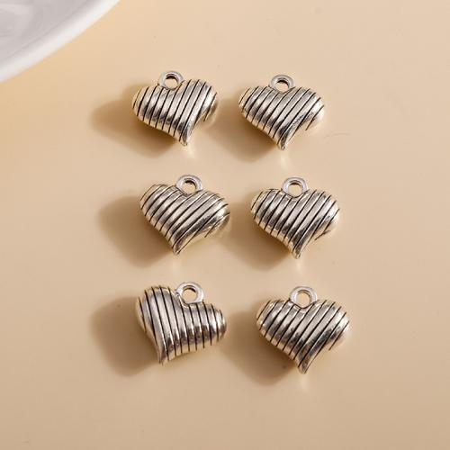 Tibetan Style Heart Pendants, plated, DIY, 10PCs/Bag, Sold By Bag