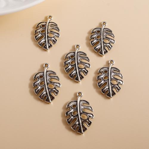 Pendentifs feuilles en alliage de zinc , Placage, DIY, 20PC/sac, Vendu par sac