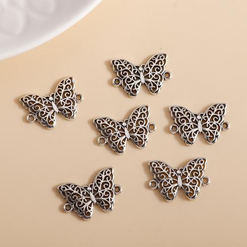 Animal Tibetan Style Connector, Butterfly, plated, DIY & 1/1 loop, 30PCs/Bag, Sold By Bag