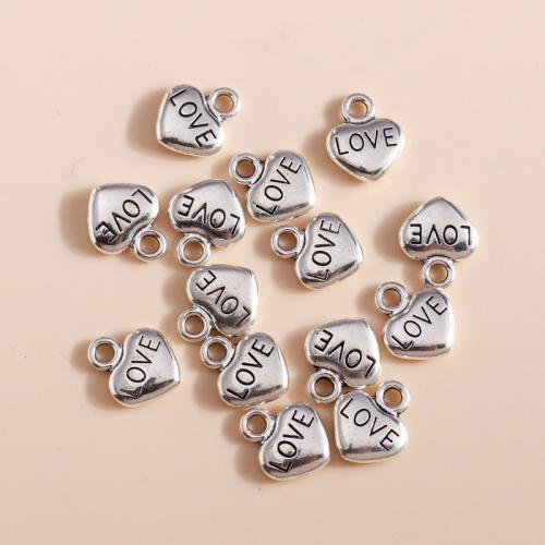 Tibetan Style Heart Pendants, plated, DIY, 30PCs/Bag, Sold By Bag