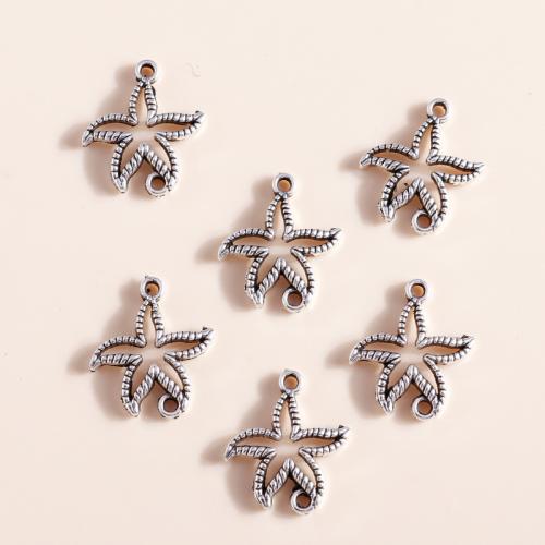 Animal Tibetan Style Connector, Starfish, plated, DIY & 1/1 loop, 30PCs/Bag, Sold By Bag