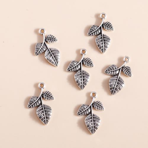 Pendentifs feuilles en alliage de zinc , Placage, DIY, 20PC/sac, Vendu par sac