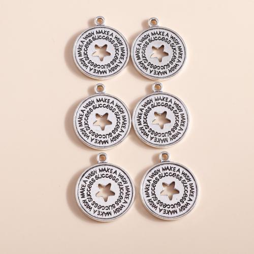 Tibetan Style Pendants, Round, plated, DIY, 10PCs/Bag, Sold By Bag