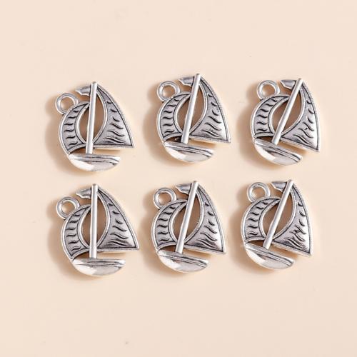 Vehicle Shaped Tibetan Style Pendants, Sail Boat, plated, DIY, 20PCs/Bag, Sold By Bag