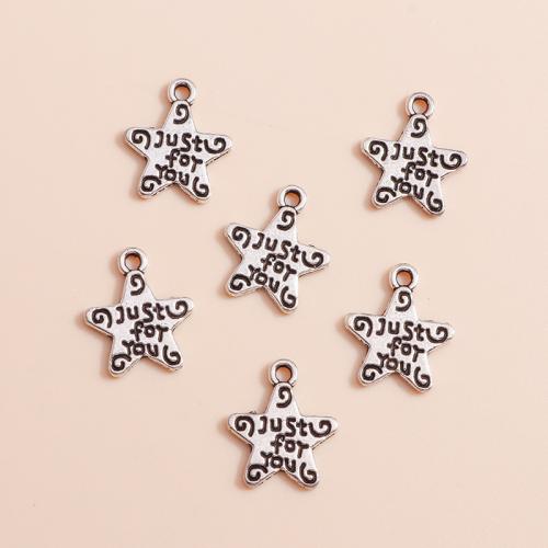 Tibetan Style Star Pendant, plated, DIY, 50PCs/Bag, Sold By Bag