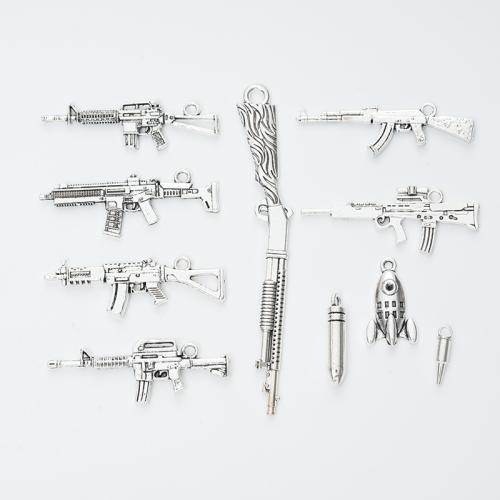 Pendentifs de pistolet en alliage zinc, alliage de zinc, Placage, DIY & styles différents pour le choix, plus de couleurs à choisir, 100PC/sac, Vendu par sac