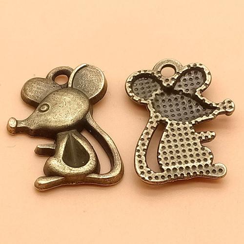 Tibetan Style Animal Pendants, Mouse, plated, DIY, more colors for choice, 23x17mm, 50PCs/Bag, Sold By Bag