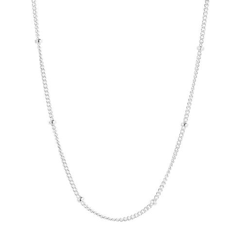 925 Sterling Silver Necklace, with 2inch extender chain, sideways chain & for woman, more colors for choice, Length:Approx 15.7 Inch, Sold By PC