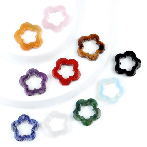 Gemstone Pendants Jewelry, Plum Blossom, DIY & different materials for choice & hollow, more colors for choice, 30x30mm, Sold By PC