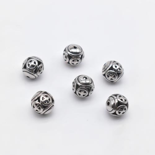 Edelstahl-Beads, 304 Edelstahl, rund, plattiert, DIY & verschiedene Stile für Wahl, keine, 100PCs/Tasche, verkauft von Tasche