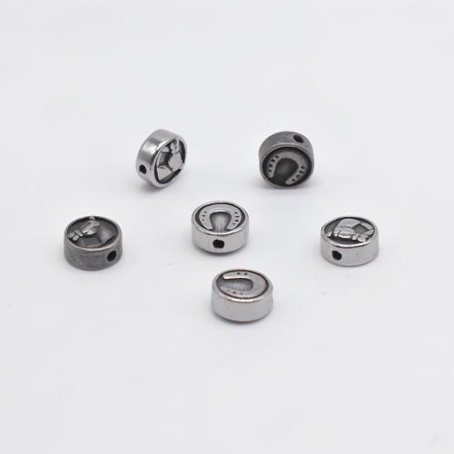 Edelstahl-Beads, 304 Edelstahl, rund, plattiert, DIY, keine, verkauft von PC