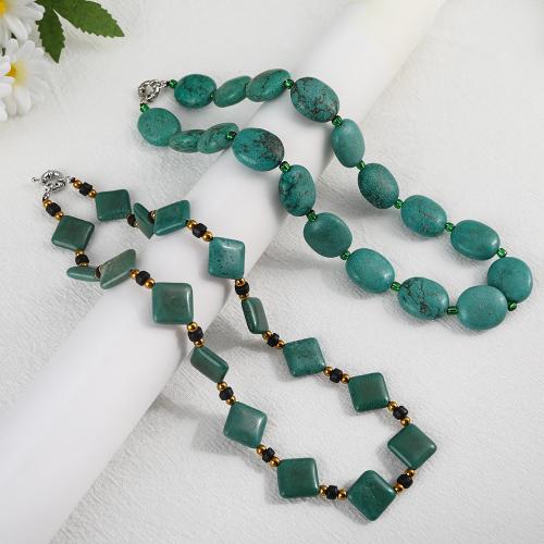 Collier turquoise de mode, turquoise naturelle, styles différents pour le choix & pour femme, plus de couleurs à choisir, Longueur:46 cm, Vendu par PC