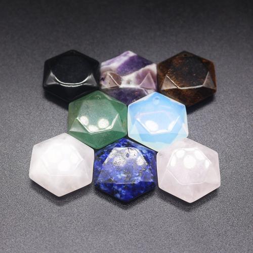 Gemstone Pendants Jewelry, Natural Stone, DIY & different materials for choice, more colors for choice, 38x38x7mm, Sold By PC