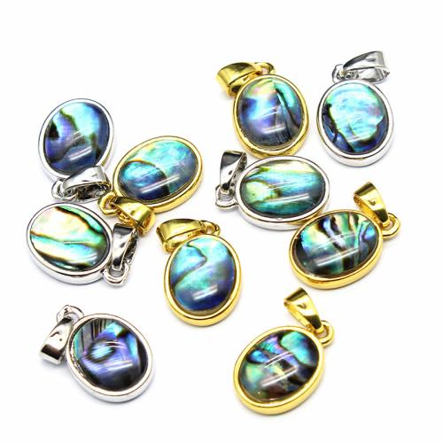 Natural Abalone Shell Pendants, with Brass & Tibetan Style, DIY, more colors for choice, 9x14x4mm, Sold By PC