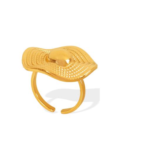 Bague en acier inoxydable, Acier inoxydable 304, Plaqué or 18K, bijoux de mode & pour femme, Taille:7, Vendu par PC