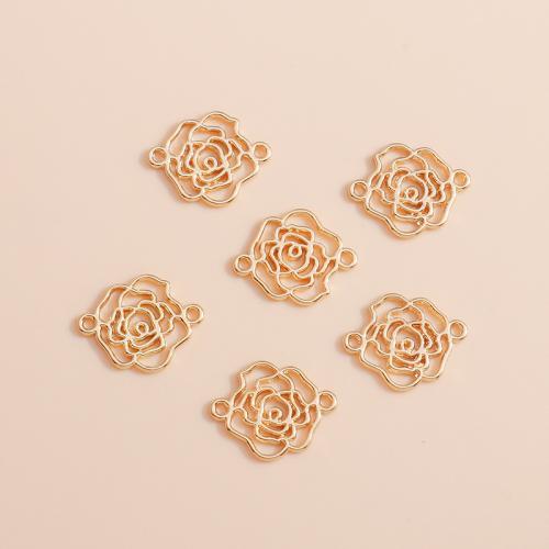 Fleur Tibetan Style connecteur, alliage de zinc, Rose, Placage, DIY & boucle de 1/1, 50PC/sac, Vendu par sac