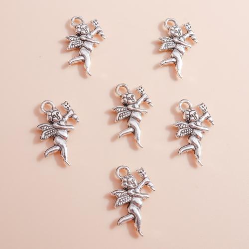 Pendentifs en alliage de zinc, ange, Placage, DIY, 20PC/sac, Vendu par sac