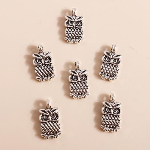 Pendentifs animaux en alliage de zinc, hibou, Placage, DIY, 30PC/sac, Vendu par sac