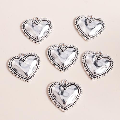 Tibetan Style Heart Pendants, plated, DIY, 10PCs/Bag, Sold By Bag