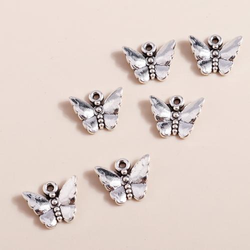 Pendentifs animaux en alliage de zinc, papillon, Placage, DIY, 30PC/sac, Vendu par sac