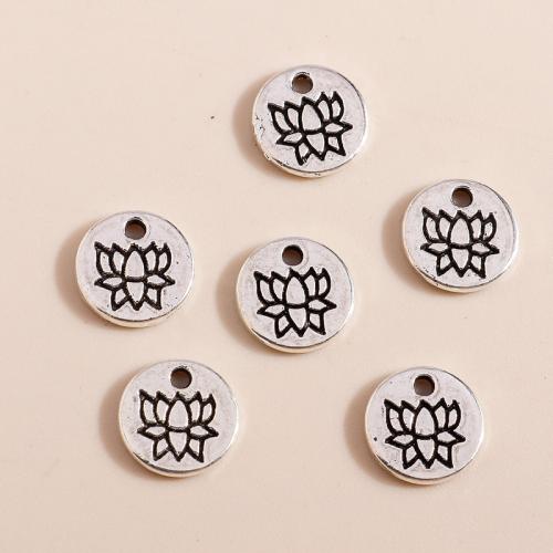 Tibetan Style Pendants, Round, plated, DIY, 50PCs/Bag, Sold By Bag