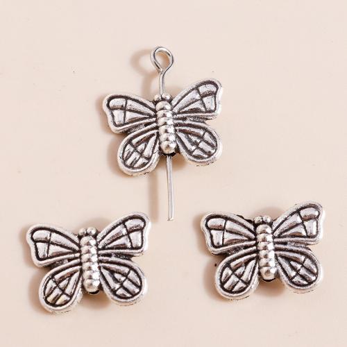 Tibetan Style Animal Beads, Butterfly, plated, DIY, 30PCs/Bag, Sold By Bag