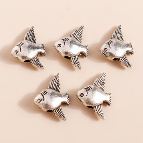 Pendentifs animaux en alliage de zinc, poisson, Placage, DIY, 20PC/sac, Vendu par sac