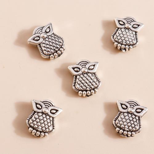 Perles animaux en alliage de zinc, hibou, Placage, DIY, 20PC/sac, Vendu par sac