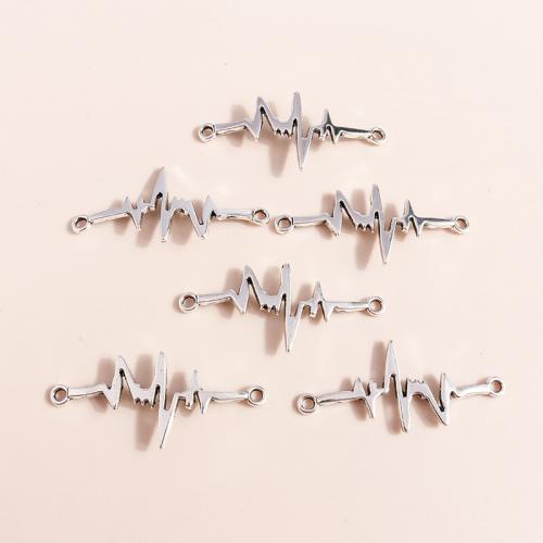 Tibetan Style Connector, Electrocardiographic, plated, DIY & 1/1 loop, 15PCs/Bag, Sold By Bag