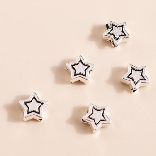 Tibetan Style Jewelry Beads, Star, plated, DIY, 50PCs/Bag, Sold By Bag