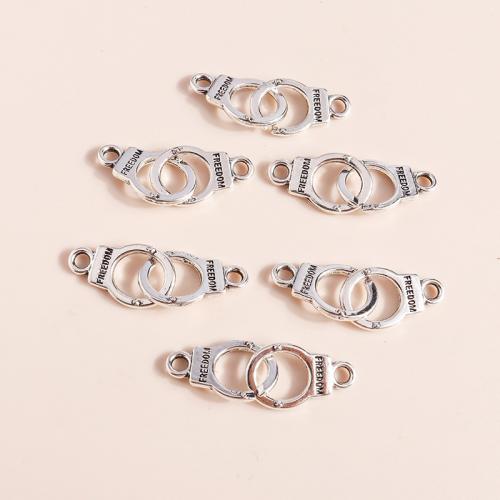 Tibetan Style Connector, Handcuffs, plated, DIY & 1/1 loop, 20PCs/Bag, Sold By Bag