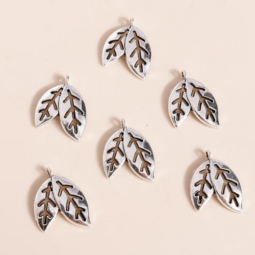 Pendentifs feuilles en alliage de zinc , Placage, DIY, 50PC/sac, Vendu par sac