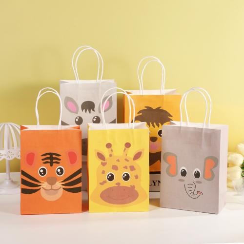 Kraft Gift Bag, printing, durable & different styles for choice, more colors for choice, 150x80x210mm, Sold By PC