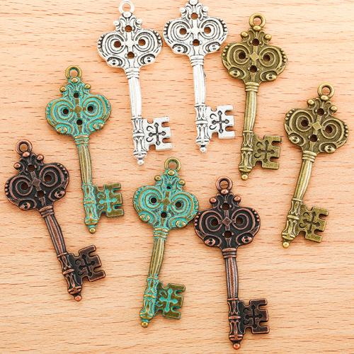 Tibetan Style Key Pendants, plated, DIY, more colors for choice, 100PCs/Bag, Sold By Bag