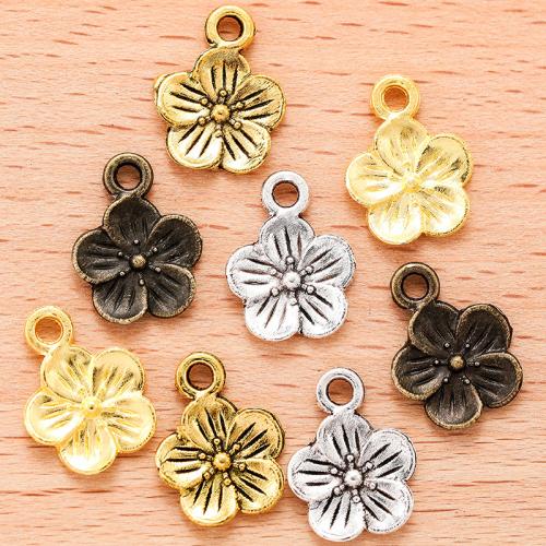 Tibetan Style Flower Pendants, plated, DIY, more colors for choice, 15x11mm, 100PCs/Bag, Sold By Bag