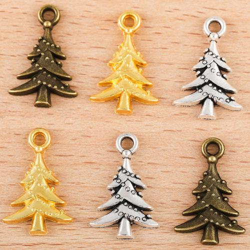 Tibetan Style Christmas Pendants, Tree, plated, DIY, more colors for choice, 21x14mm, 100PCs/Bag, Sold By Bag